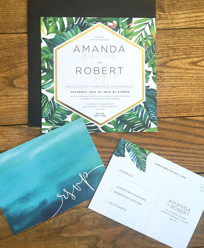 Amanda & Robbie wedding invitation