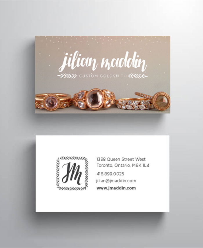 Jilian Maddin Custom Goldsmith business card