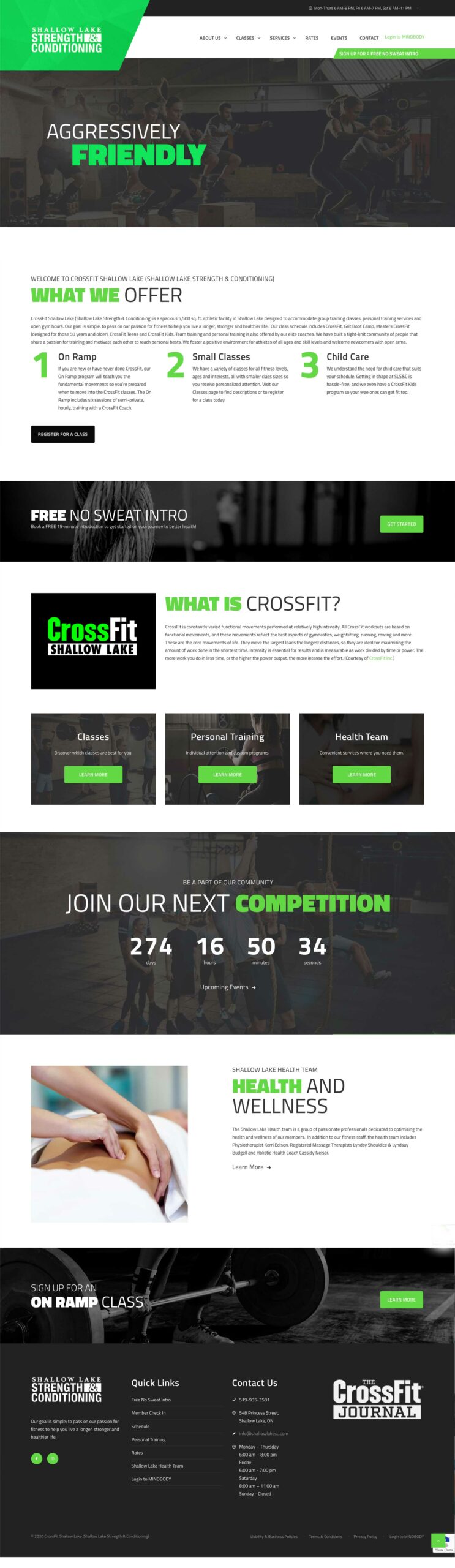 CrossFit Shallow Lake website